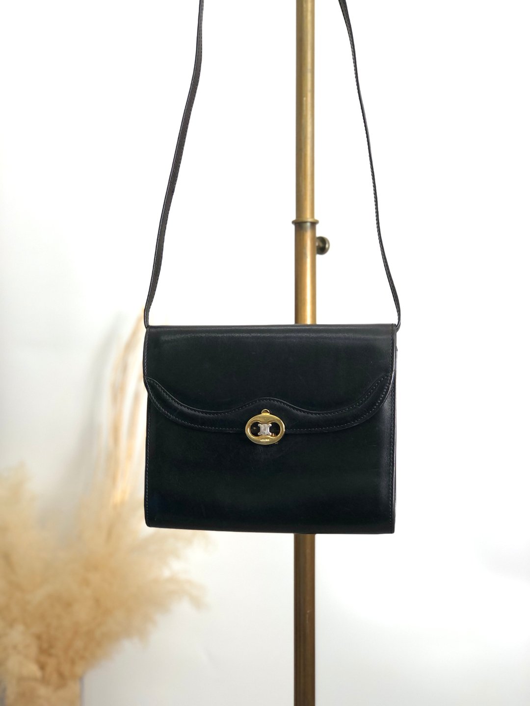 【 日本直送 名牌中古包 】CELINE  સリーヌ 侧背包 黑色 标志 皮革 vintage 古董 zfryrd - 侧背包/斜挎包 - 真皮 黑色
