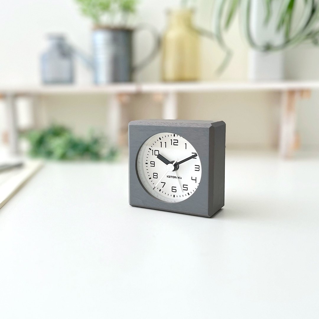 KATOMOKU alarm clock 7 山毛榉 自然色 (km-99NA) 闹钟 日本制造 - 时钟/闹钟 - 木头 灰色