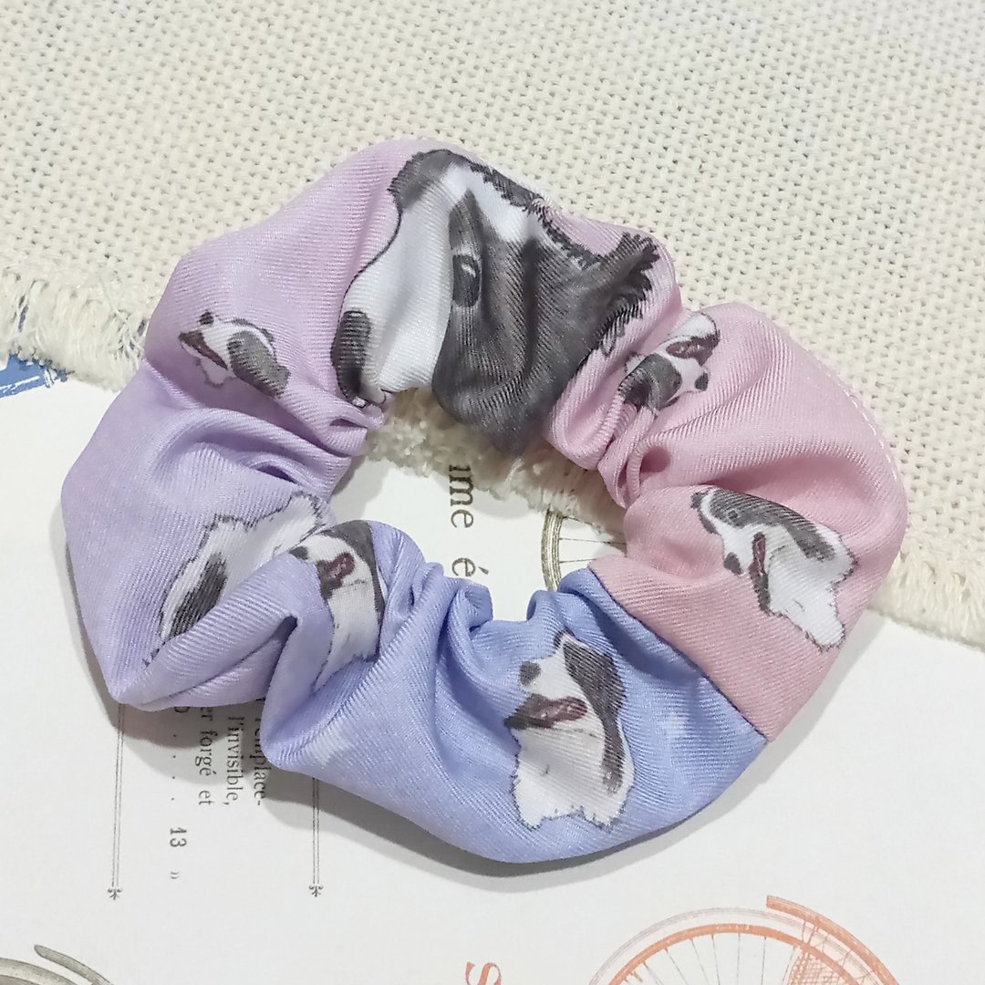 蓝紫渐层-大肠发圈_边境牧羊犬_马尾发带 - 发饰 - 聚酯纤维 