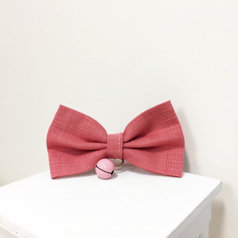 粉红色 蝴蝶结宠物装饰项圈 猫咪 小型犬 迷你犬 - 项圈/牵绳 - 棉．麻 粉红色