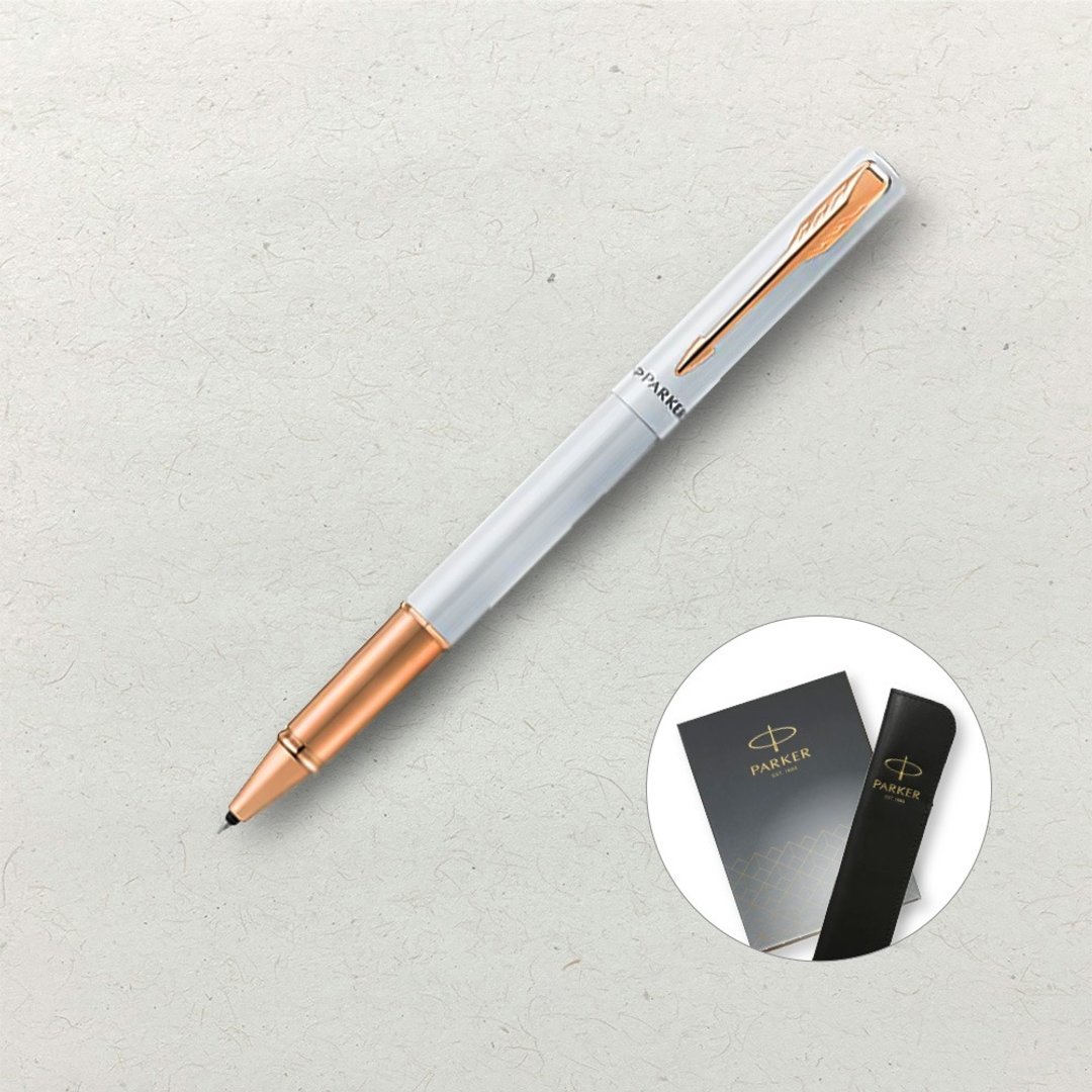 【PARKER】威雅 XL 月光白钢珠笔 真皮笔套礼盒 定制化刻字 - 钢珠笔 - 其他材质 白色