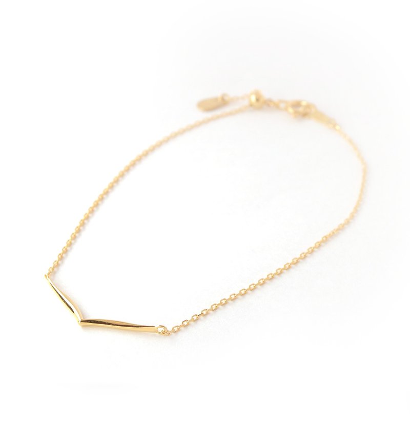 K10 V-shaped bracelet ~Ello May Fina~ (K18 changeable) - 手链/手环 - 贵金属 金色