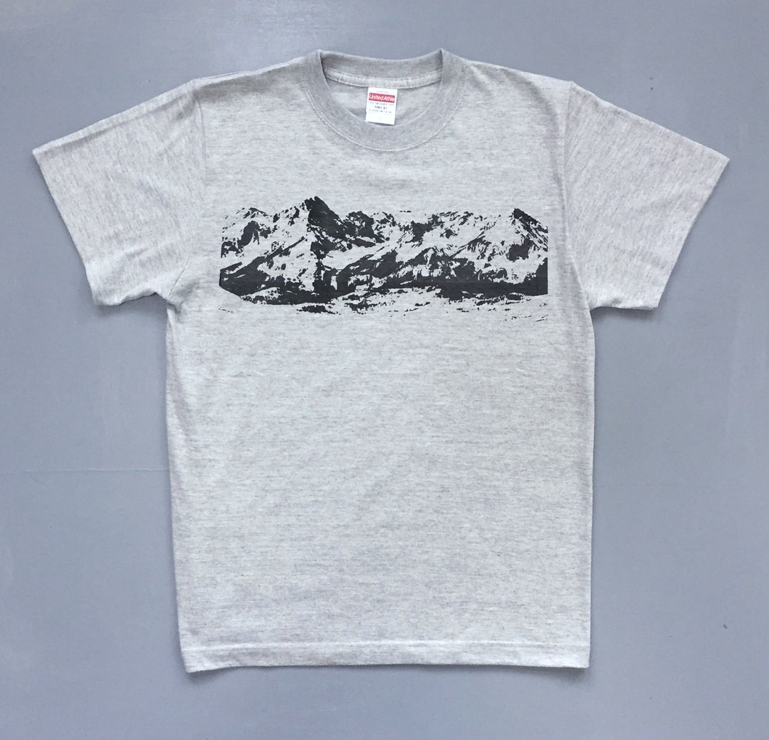 群山 - 纯棉中性短T - Mountains/Unisex t-shirt - 女装 T 恤 - 棉 灰色