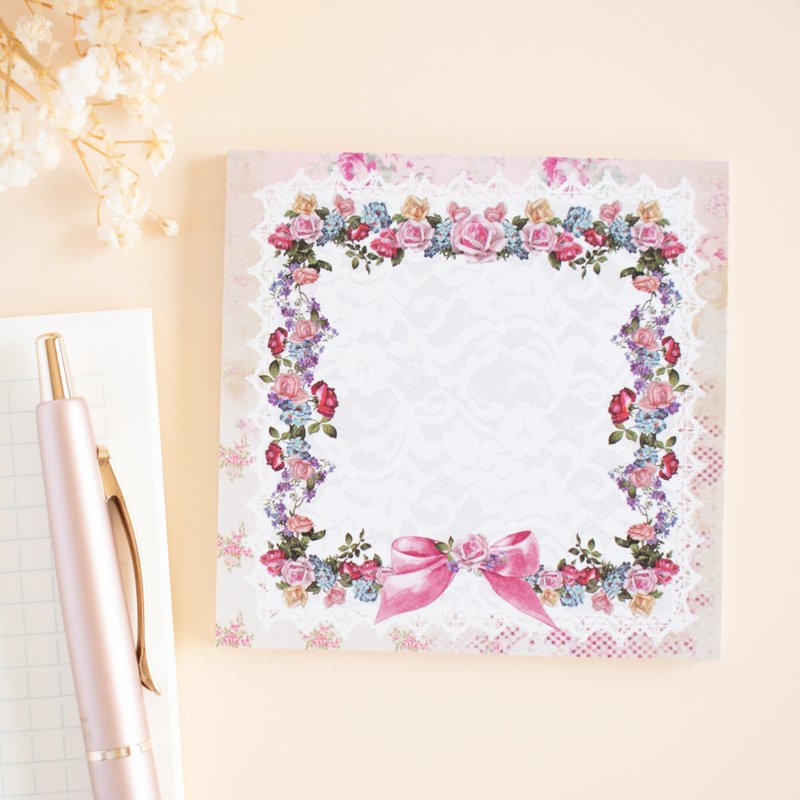 记事本 - 复古玫瑰 No.43 - 便条纸/标签贴 - 纸 粉红色