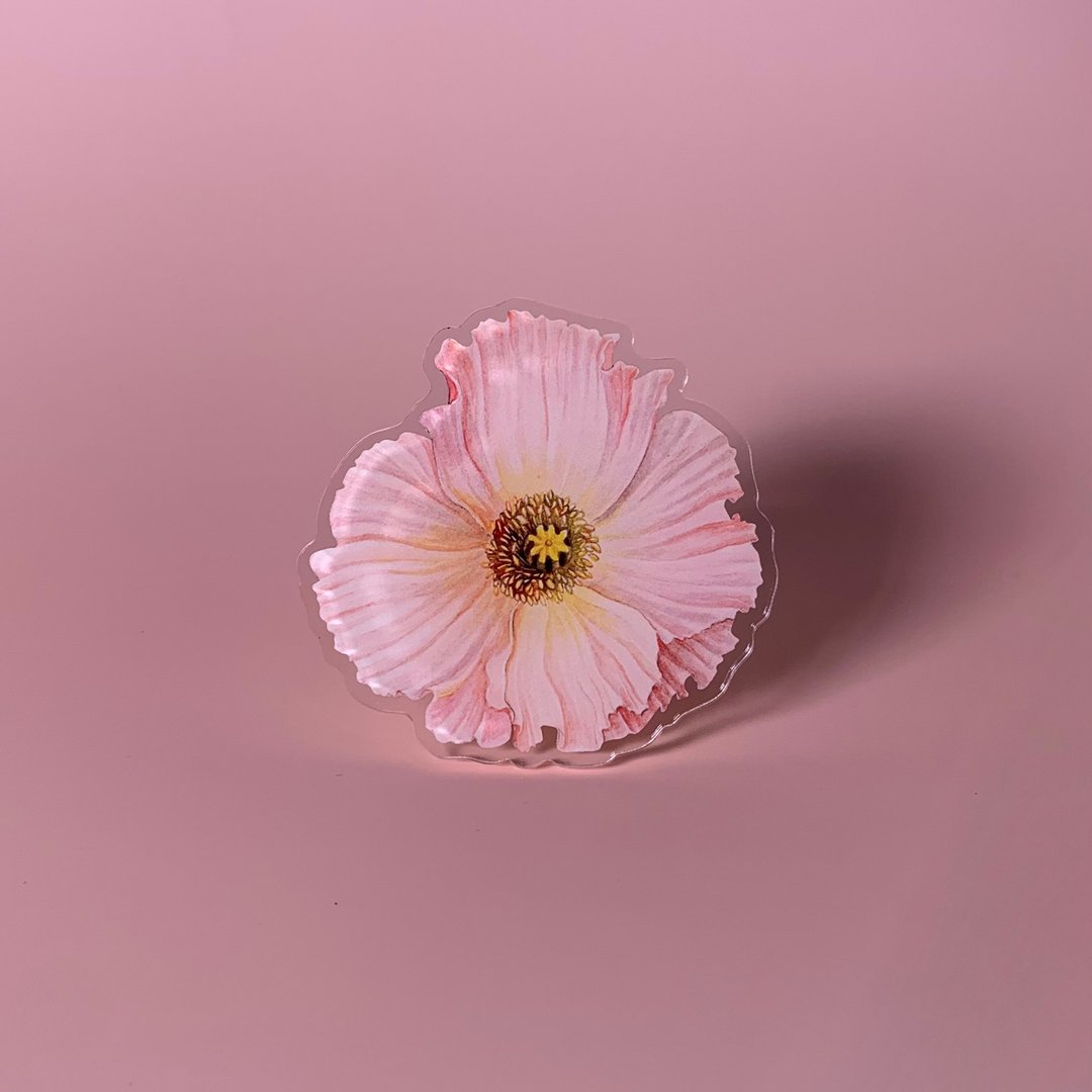 flower griptok / phonegrip / popsockets - Poppy - 手机配件 - 塑料 粉红色