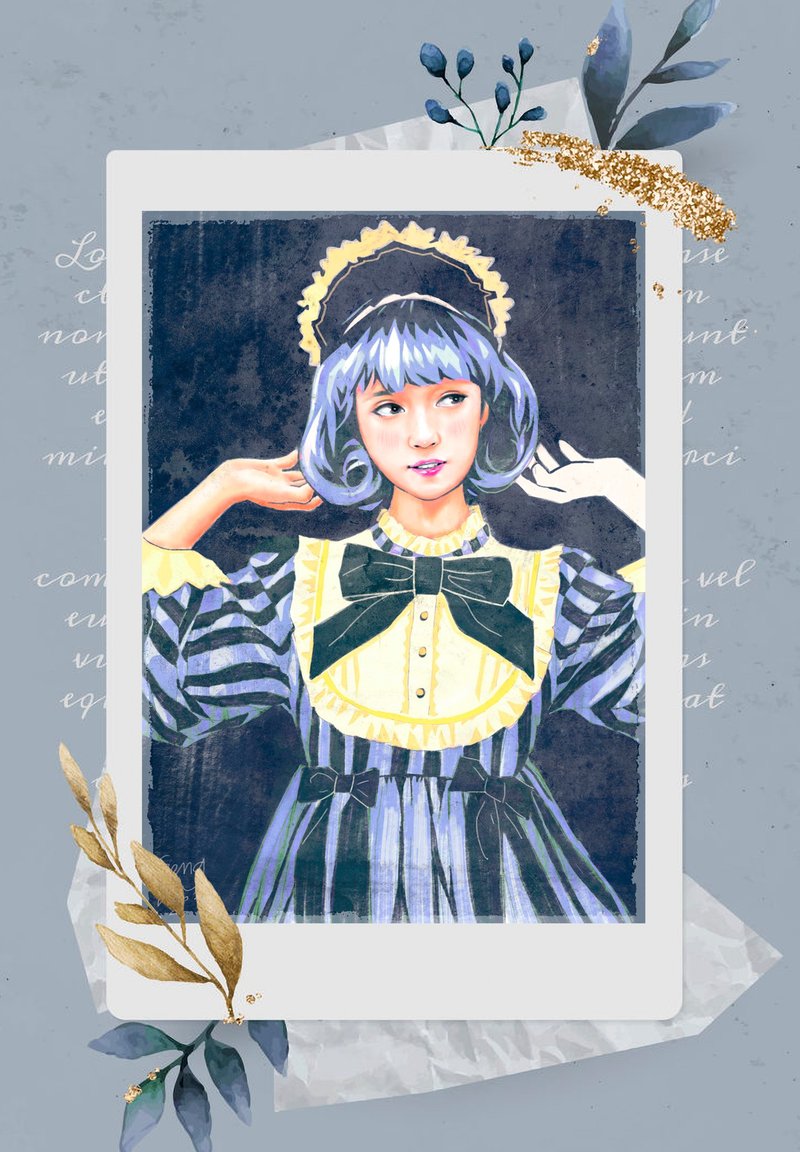 极简前卫时尚人像 /礼物/纪念/生日/手绘/定制 - 订制画像 - 纸 多色