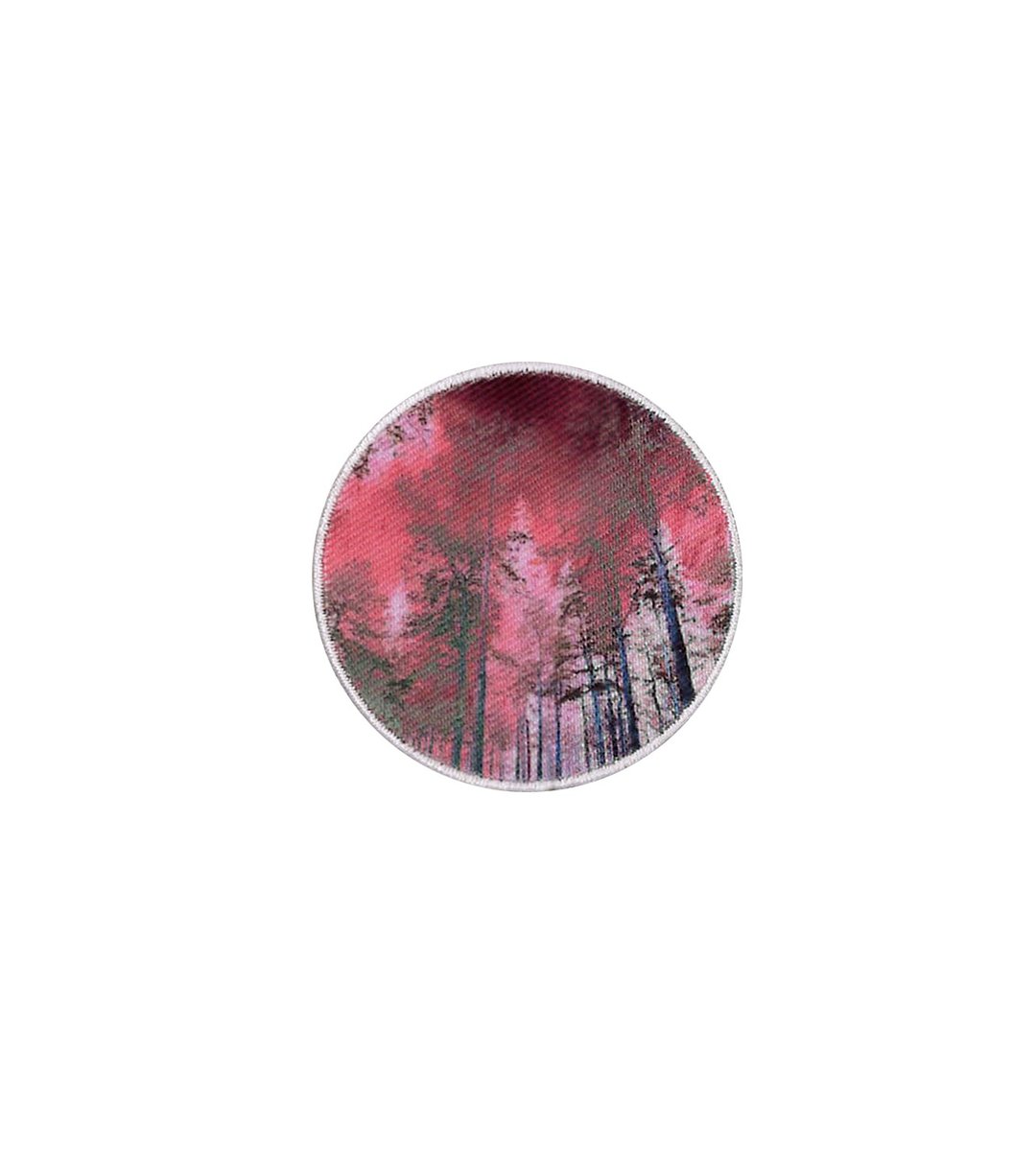 山林/mountain forest/热转印绣片/白 - 徽章/别针 - 绣线 白色