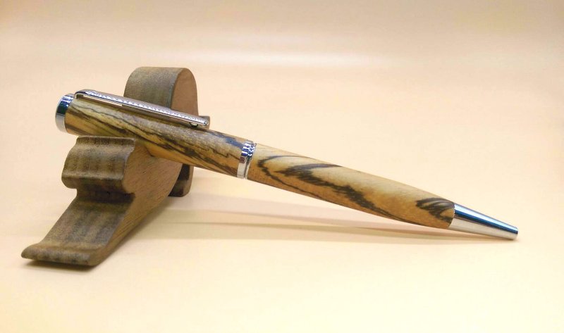 微森林 · 极致限量原木原子笔 · 特高级斑马木 ／ 含原木笔盒 - 圆珠笔/中性笔 - 木头 咖啡色