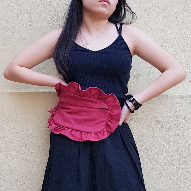 KINIES GATHERED FLAT WAIST PURSE - FANNY PACK / HIP BAG / WAIST POUCH - 其他 - 其他材质 红色