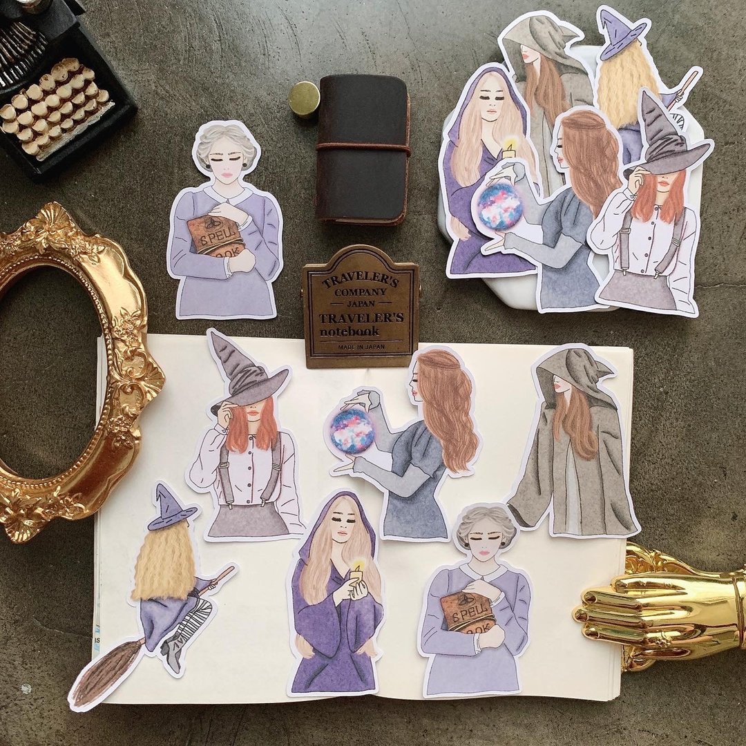 Sticker Bewitched girls - 贴纸 - 纸 