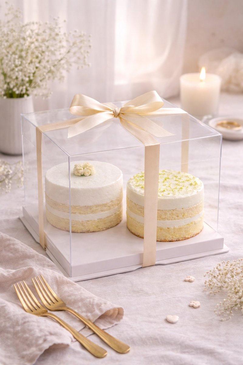 520 双人蛋糕礼盒 茉莉  柠檬 双口味  4 寸 2 入【微雨与静光】 - 蛋糕/甜点 - 新鲜食材 