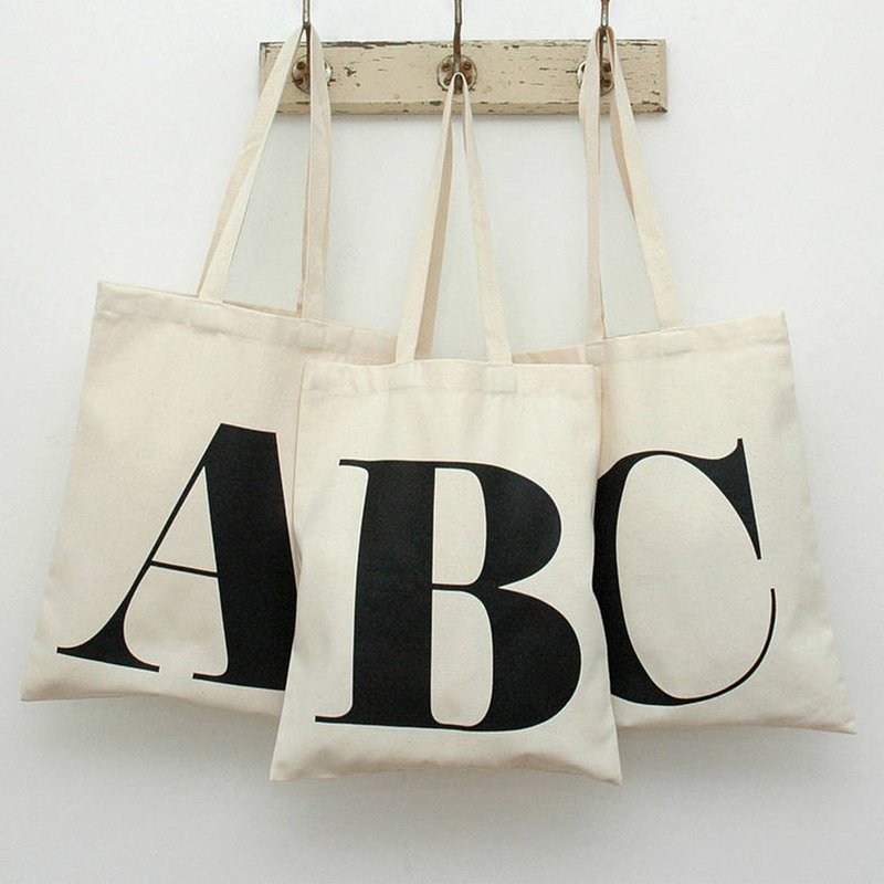 Bonbies杂货店 A to Z 妈妈 轻便环保购物袋 可折叠布袋 手工缝制 简单的送礼一物 - 侧背包/斜挎包 - 棉．麻 黄色