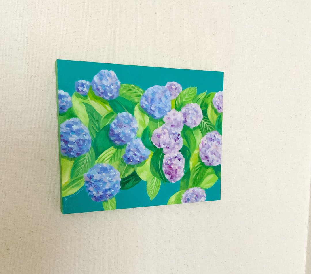 Painting oil painting hydrangea - 海报/装饰画/版画 - 其他材质 绿色
