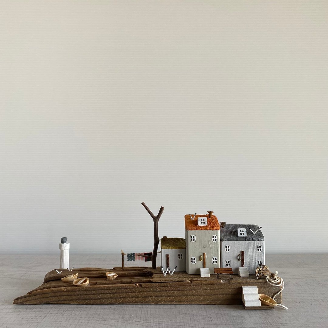 Driftwood Interior-Shiosai and Seagulls-W362-Minatomachi - 摆饰 - 木头 