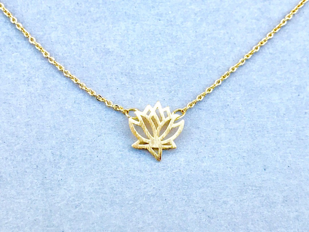 Lotus necklace [even] - 项链 - 铜/黄铜 金色