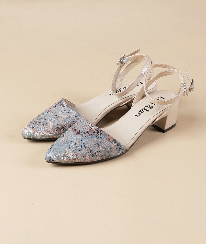 【怦然时刻】优雅系带中跟凉鞋_璀璨烟花 - 男女凉鞋 - 真皮 银色