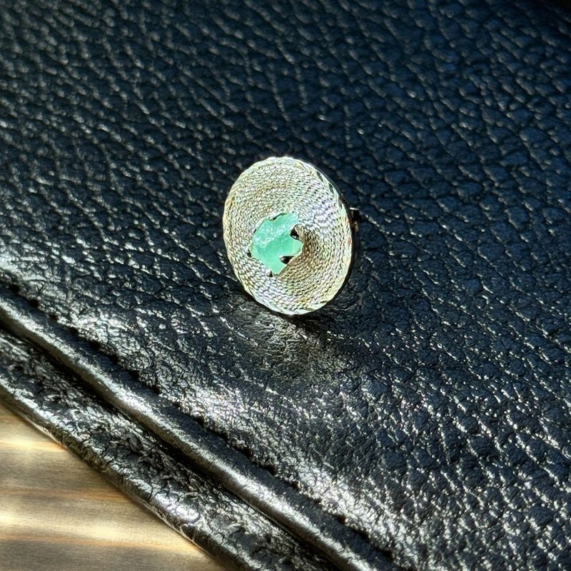 Bomboná 祖母绿原石系列 - Solar - 耳环/耳夹 - 宝石 绿色