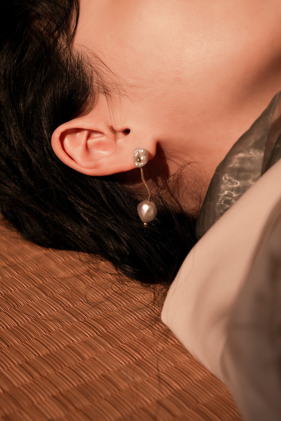 隐喻- 风与画 耳环 Metaphor - Wind & Painting Earrings - 耳环/耳夹 - 珍珠 银色