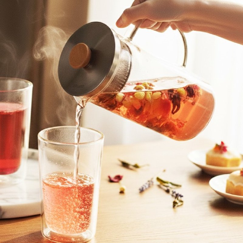 高密度滤网、轻松泡好茶丨Driver 冷热两用泡茶壶-1200ml - 茶具/茶杯 - 玻璃 橘色