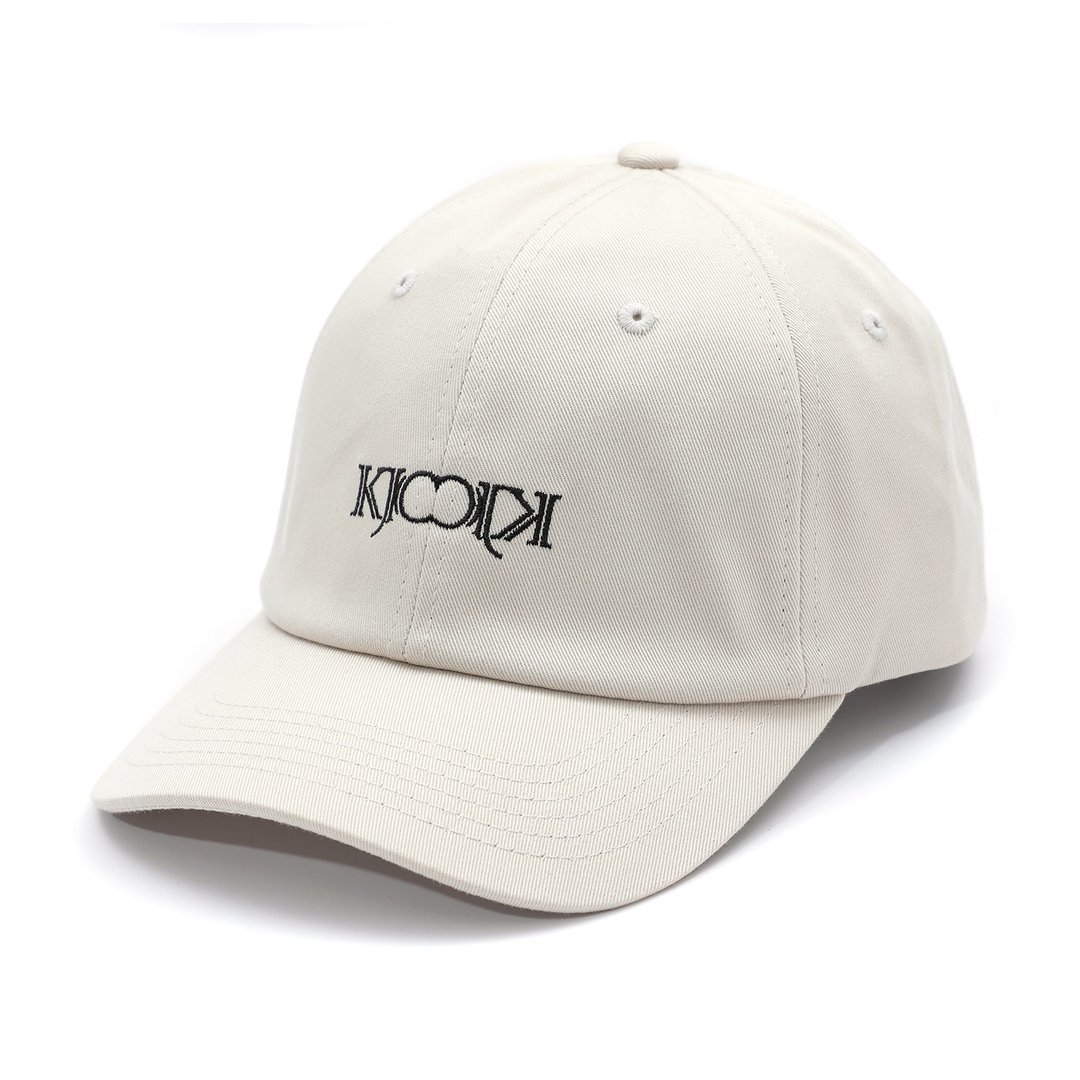 KJCCJK / simple & classic 刺绣图案鸭咀帽/ 棒球帽 (浅卡其色) - 帽子 - 棉 卡其色