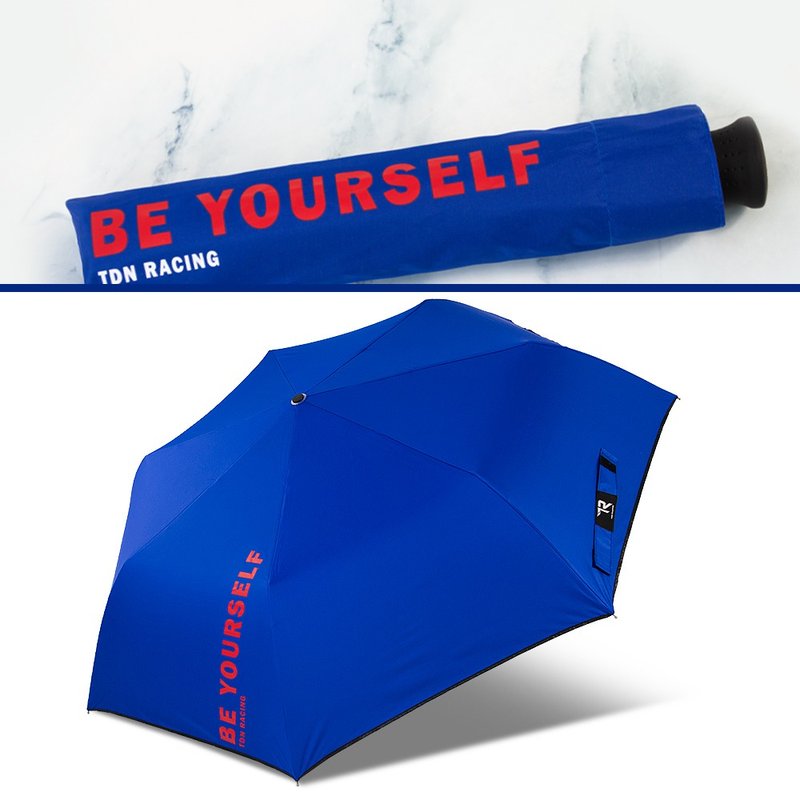 TDN BE YOURSELF加大黑胶三折魔术伞自动开收伞晴雨伞(皇家蓝) - 雨伞/雨衣 - 防水材质 蓝色