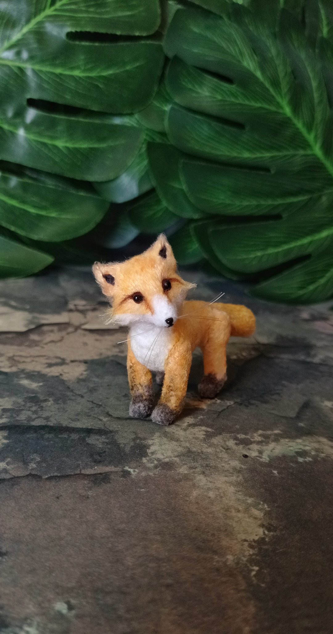 Small toy fox Alic. Miniature collectible toy. For doll. Small forest animal - 玩偶/公仔 - 绣线 橘色