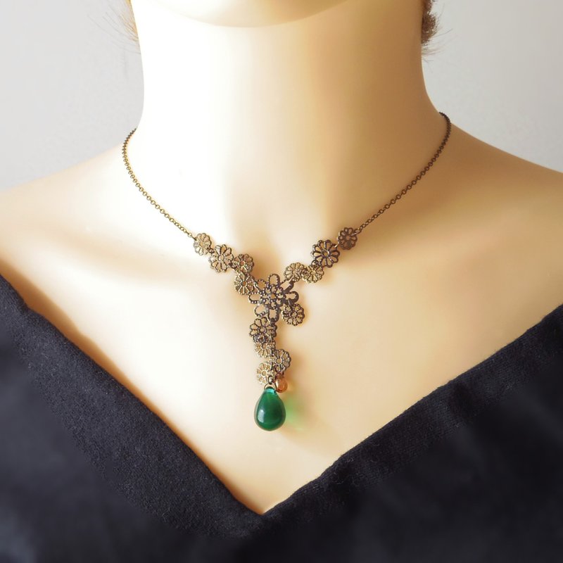 项链 意罗加たる - 项链 - 玻璃 绿色