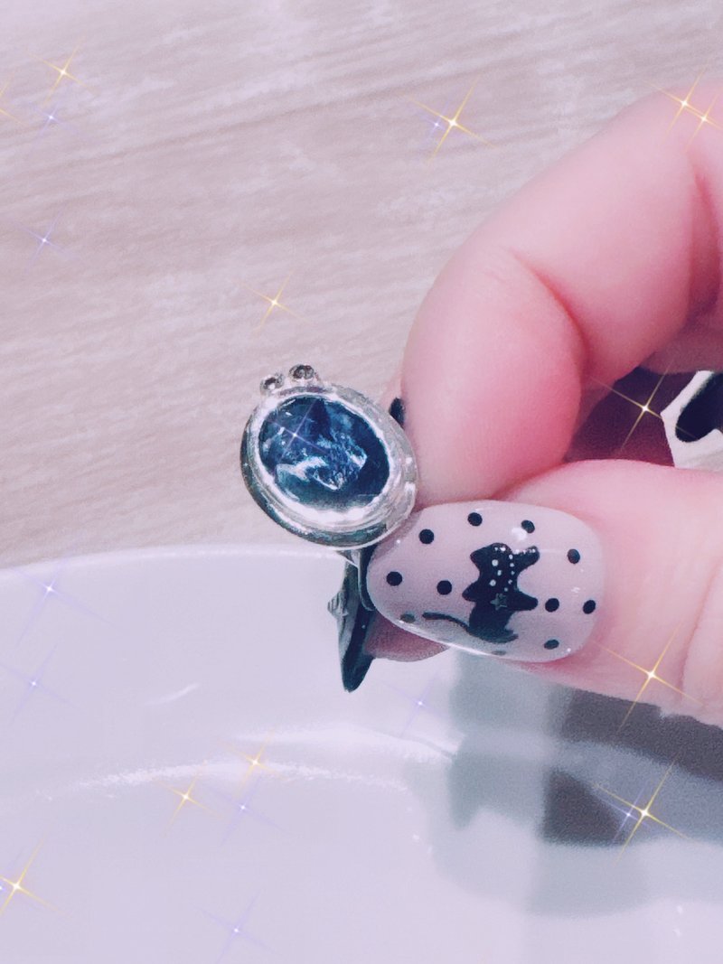 蓝宝闪亮亮钻 - 戒指 - 纯银 蓝色