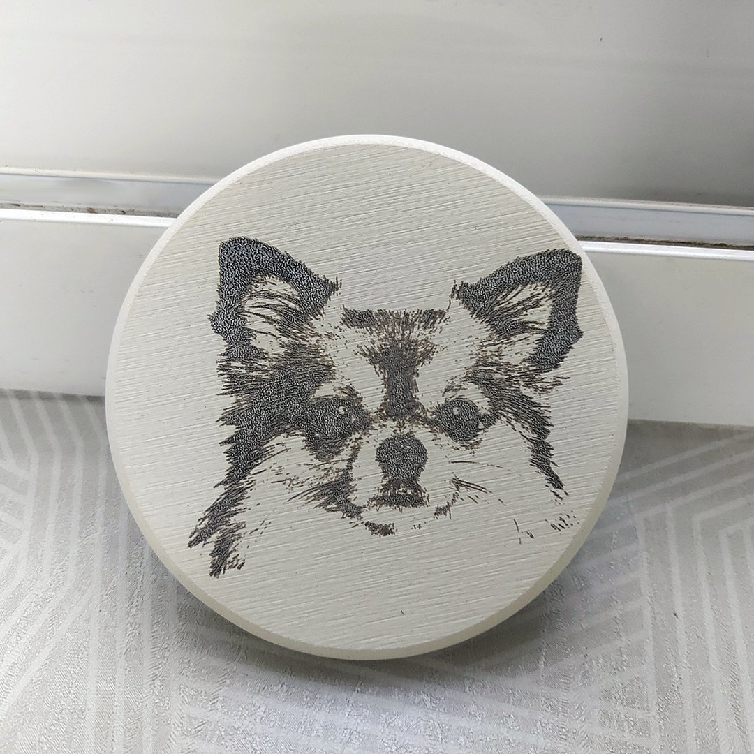 狗狗造型 - 蝴蝶犬 圭藻土杯垫 - 杯垫 - 其他材质 白色