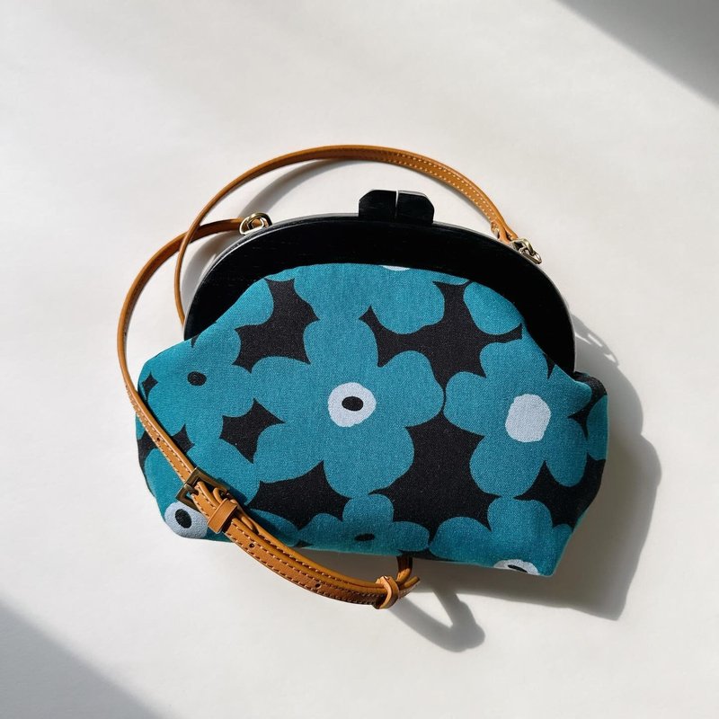 木头口金包 //口金包 //侧背小包 (定制布料选择) - 侧背包/斜挎包 - 棉．麻 