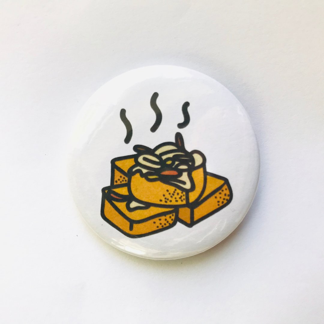 台湾味 经典零食美食 插画图案 徽章/别针-臭豆腐 - 徽章/别针 - 其他金属 多色