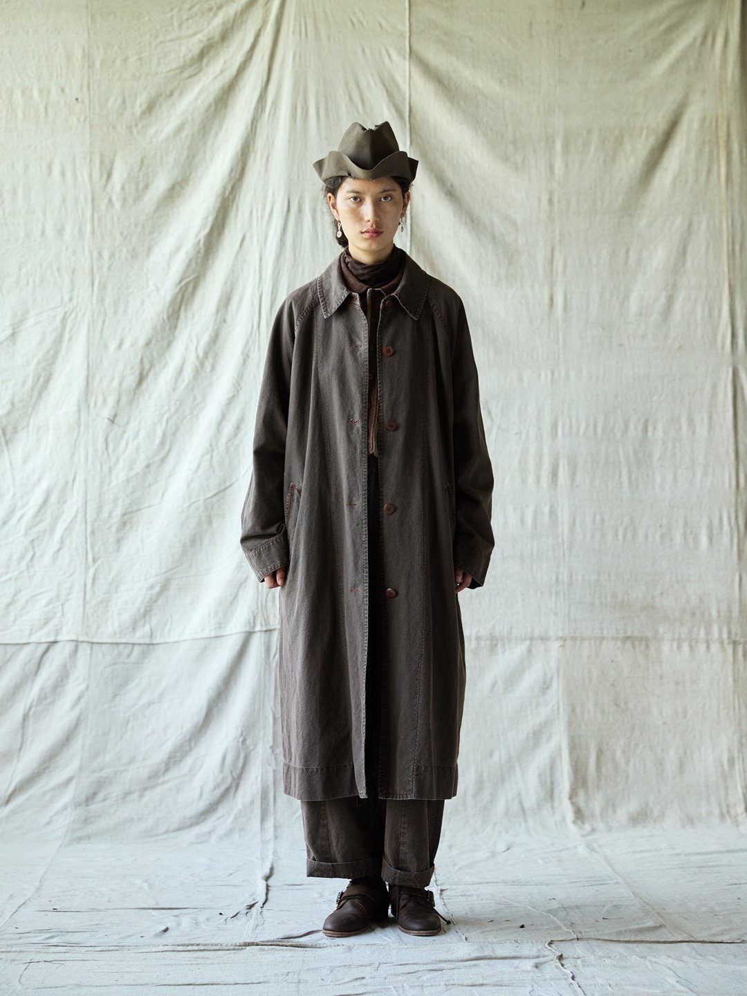 日系复古 棉麻长外套 中长款风衣 - 女装休闲/机能外套 - 其他材质 