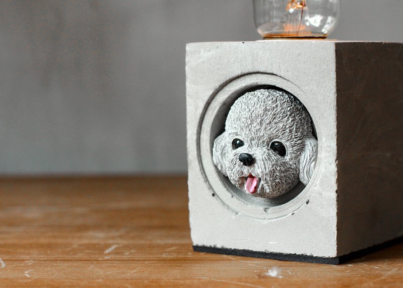 曙MUSE 水当当小贵宾水泥方 摆饰  扩香石 香氛 摩艾 手工 - 灯具/灯饰 - 水泥 灰色