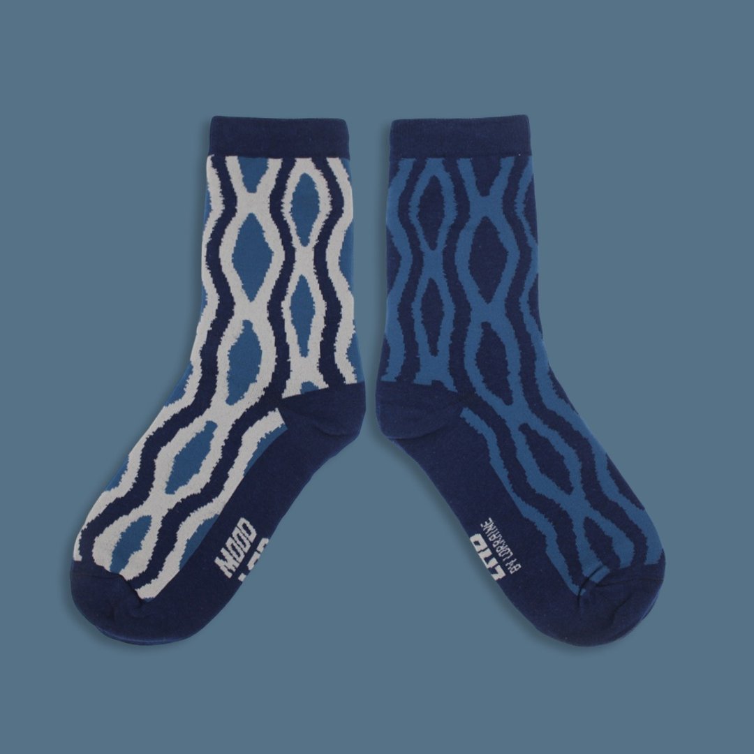 MOODLABBYLORRAINE | SHIBORI 袜子 - 袜子 - 棉 蓝色