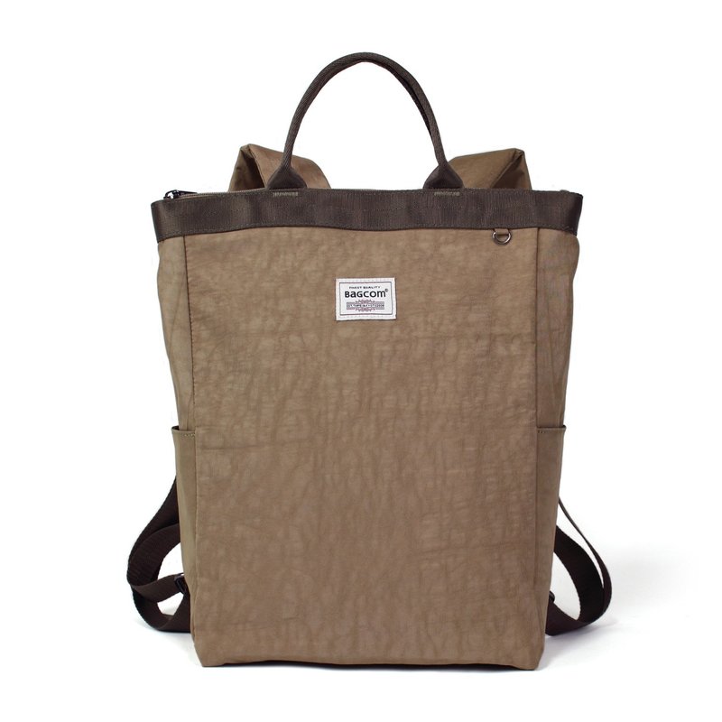 BAGCOM - 后背包/双肩包 - 防水材质 卡其色