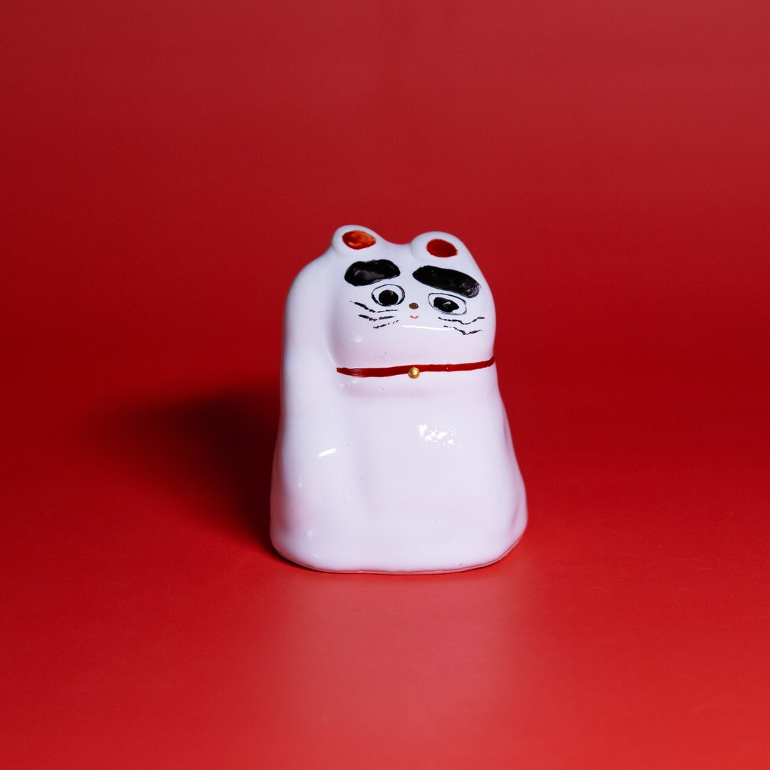 #62_街头开运招财猫 mi-mi-mauh-mauh 咪咪猫猫系列 - 摆饰 - 陶 白色