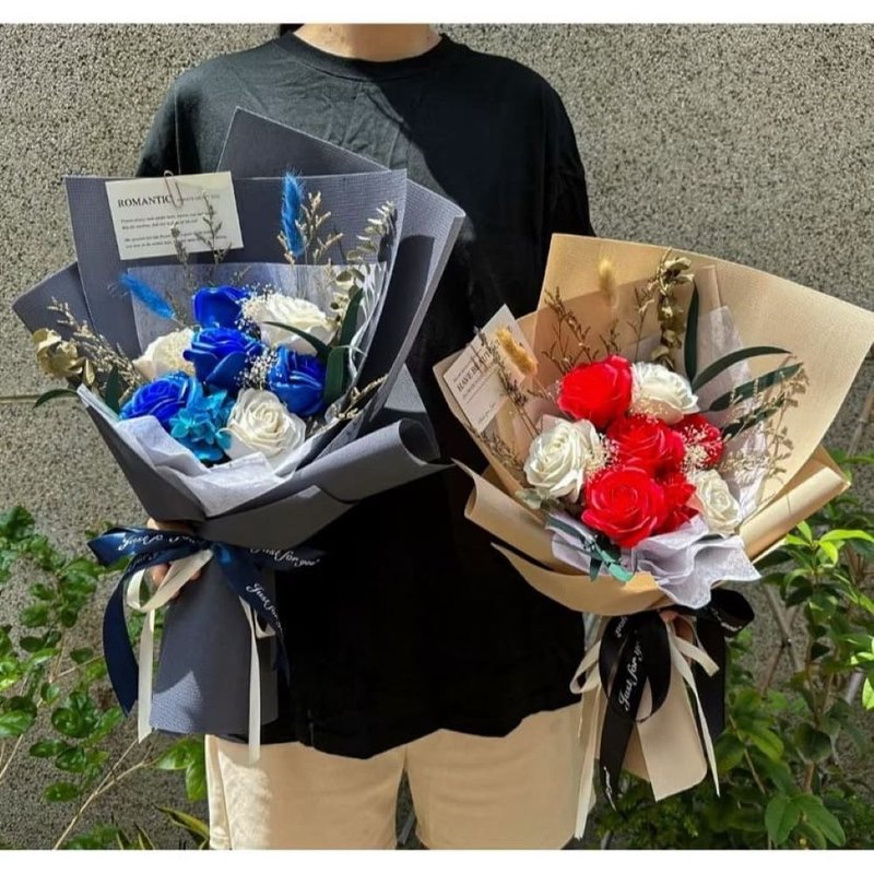 香皂花 玫瑰花 教师节 花束 香皂花束 大花束 情人节 礼物 - 干燥花/捧花 - 植物．花 多色