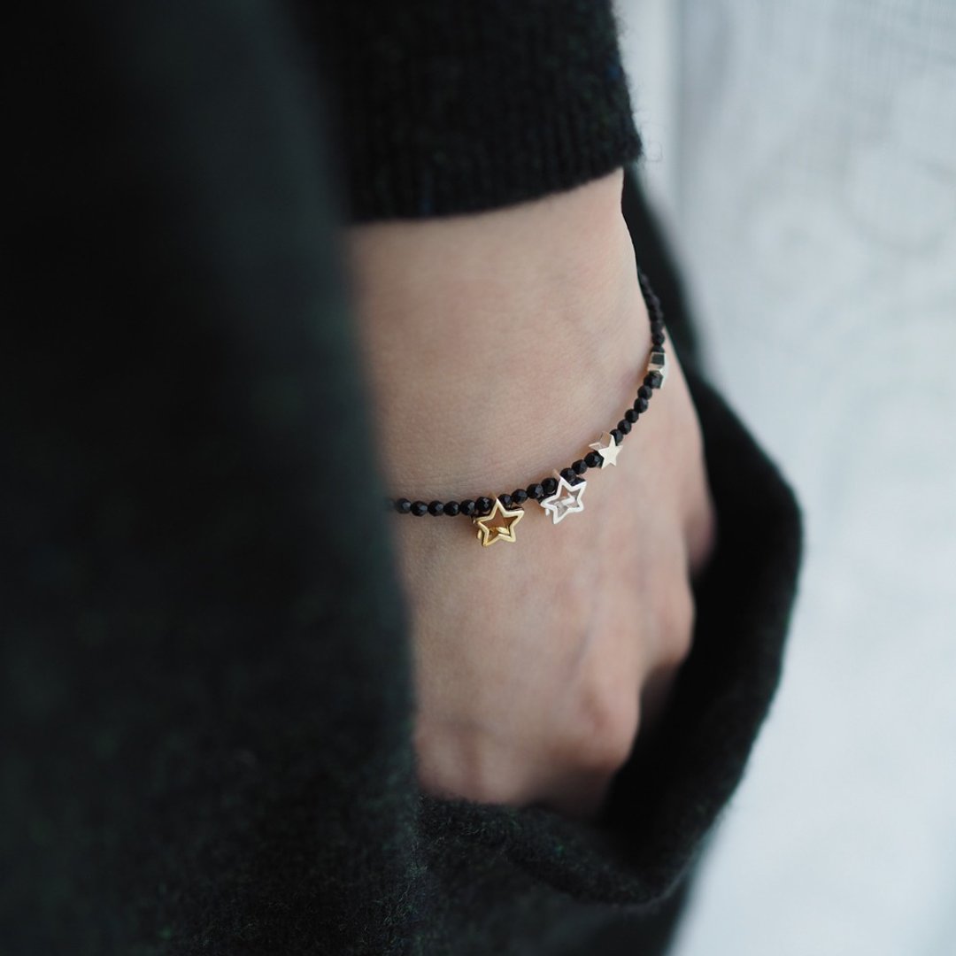 The Blackburn South Bracelet - B092 - onyx, 925 silver - 手链/手环 - 半宝石 黑色