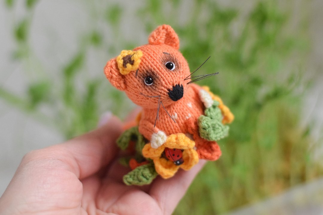Thanksgiving fox home decor, fox lovers gift table decor Thanksgiving gift - 玩偶/公仔 - 羊毛 橘色