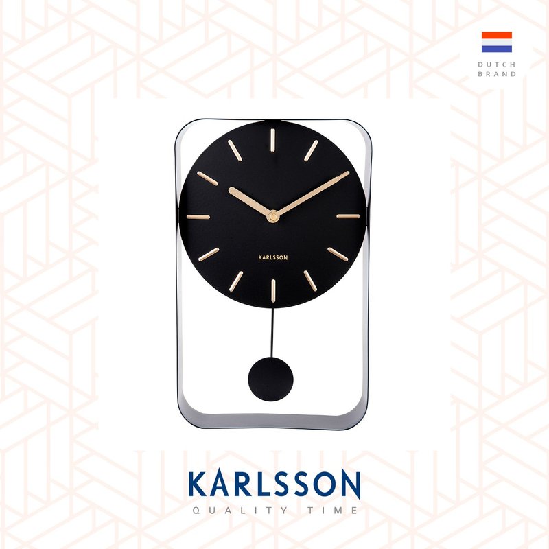 荷兰Karlsson 32.5cm Wall clock Pendulum Charm black 摇摆挂钟 - 时钟/闹钟 - 其他金属 黑色