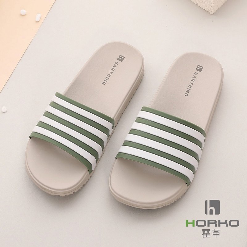 【霍革HORKO】接地气 条纹拖鞋-绿 / 接地鞋 接地拖鞋 室外拖鞋 - 拖鞋 - 其他材质 