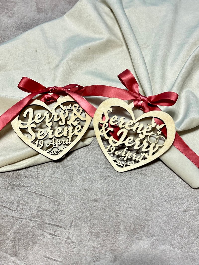 订制客制化个人化木雕满月结婚回礼活动公司礼品 - 杯垫 - 木头 咖啡色