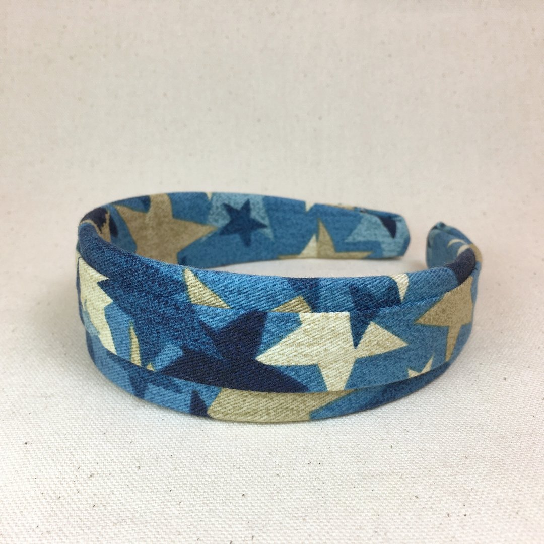Mr.Tie 手工缝制包布发箍 Handmade Headbands 编号034 - 发饰 - 棉．麻 蓝色