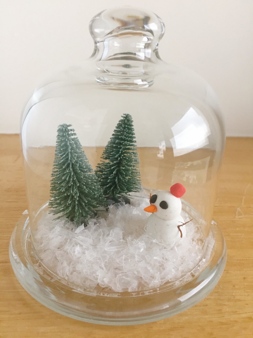 纯自然 DIY 雪景 雪人 树 玻璃钟 摆饰 圣诞 送礼 疗愈 小物 - 摆饰 - 玻璃 白色