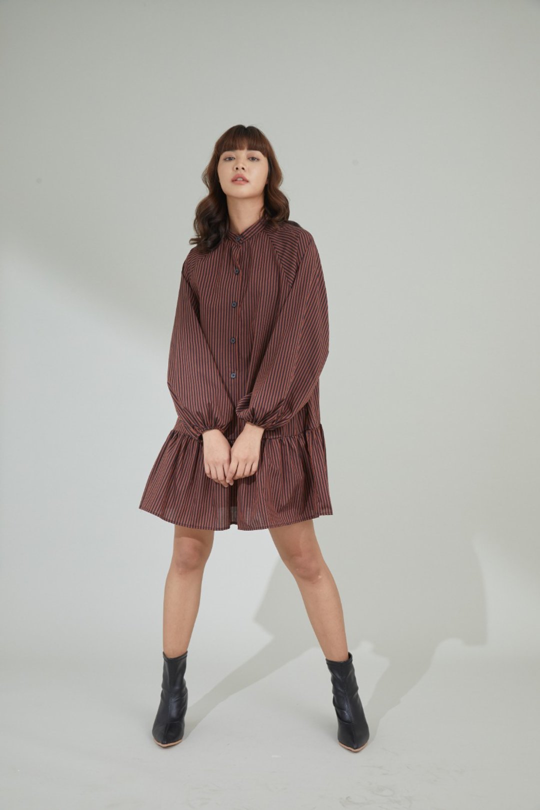 Waltz mini dress (black/orange) - 洋装/连衣裙 - 棉 黑色
