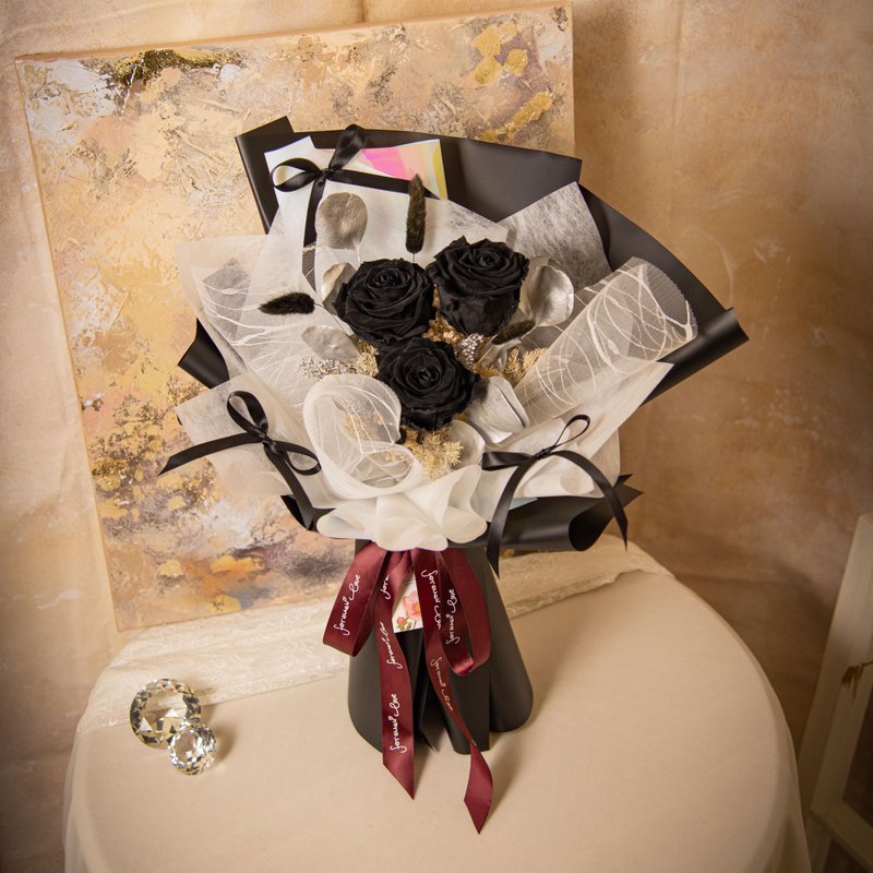 【黑玫瑰】干燥花 永生花花束 我爱你玫瑰花束 / 生日求婚告白 - 干燥花/捧花 - 植物．花 黑色