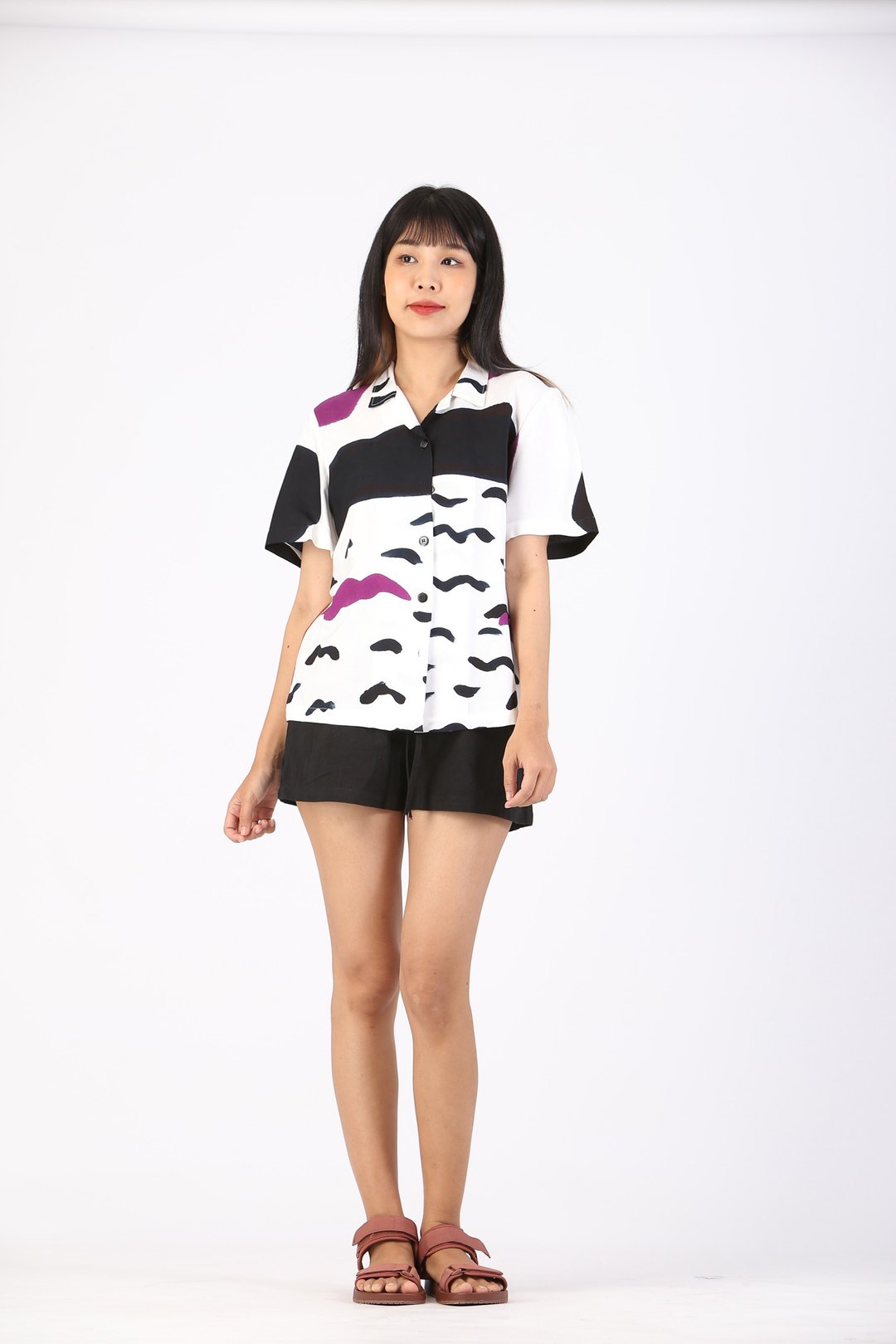 Haweii Cotton Rayon Hand Paint - 女装上衣 - 聚酯纤维 多色