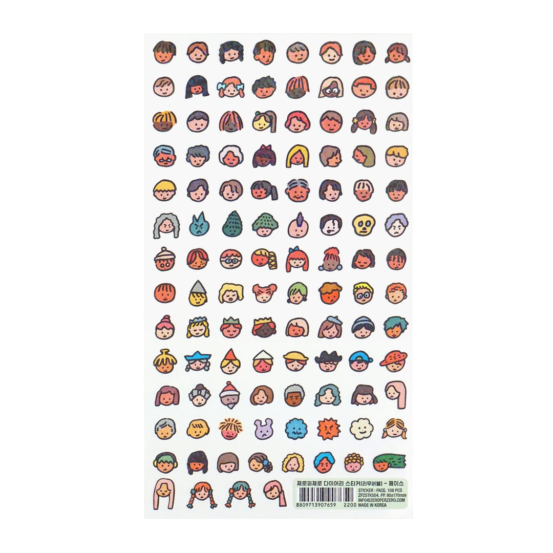 Diary Sticker Face 手帐装饰贴纸 / 脸 - 贴纸 - 防水材质 