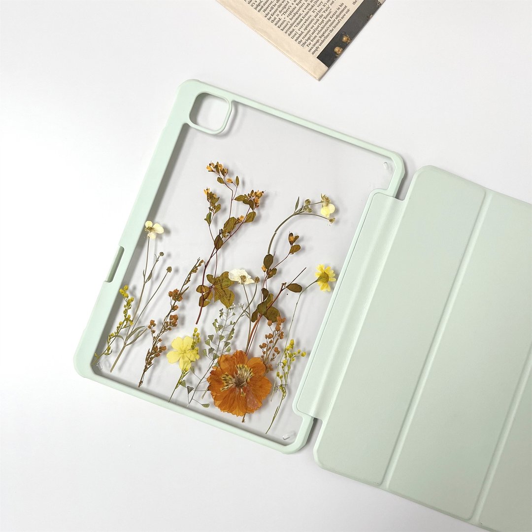 生如夏花手作押花iPad壳 iPad Air 11寸 13寸 iPad Pro 11寸 13寸 - 平板/电脑保护壳 - 植物．花 