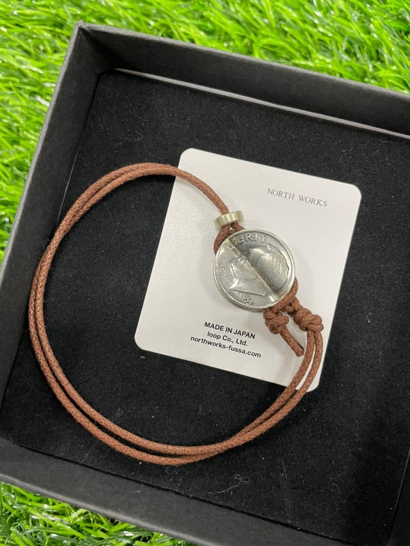 日本NORTH WORKS N-244 10美分双银币手绳 硬币手链 银饰 手作 - 手链/手环 - 纯银 
